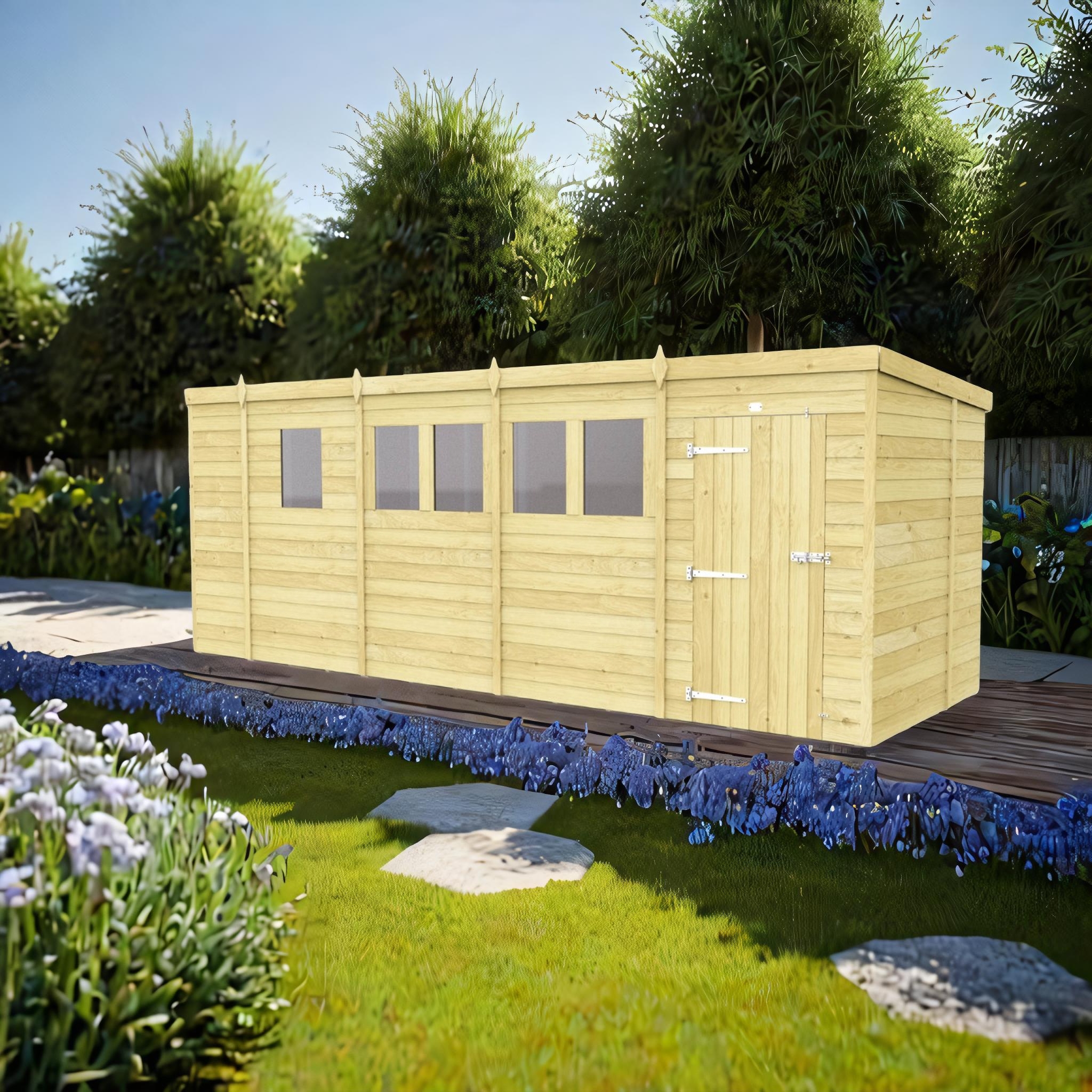 17ft x 7ft Pent Shed