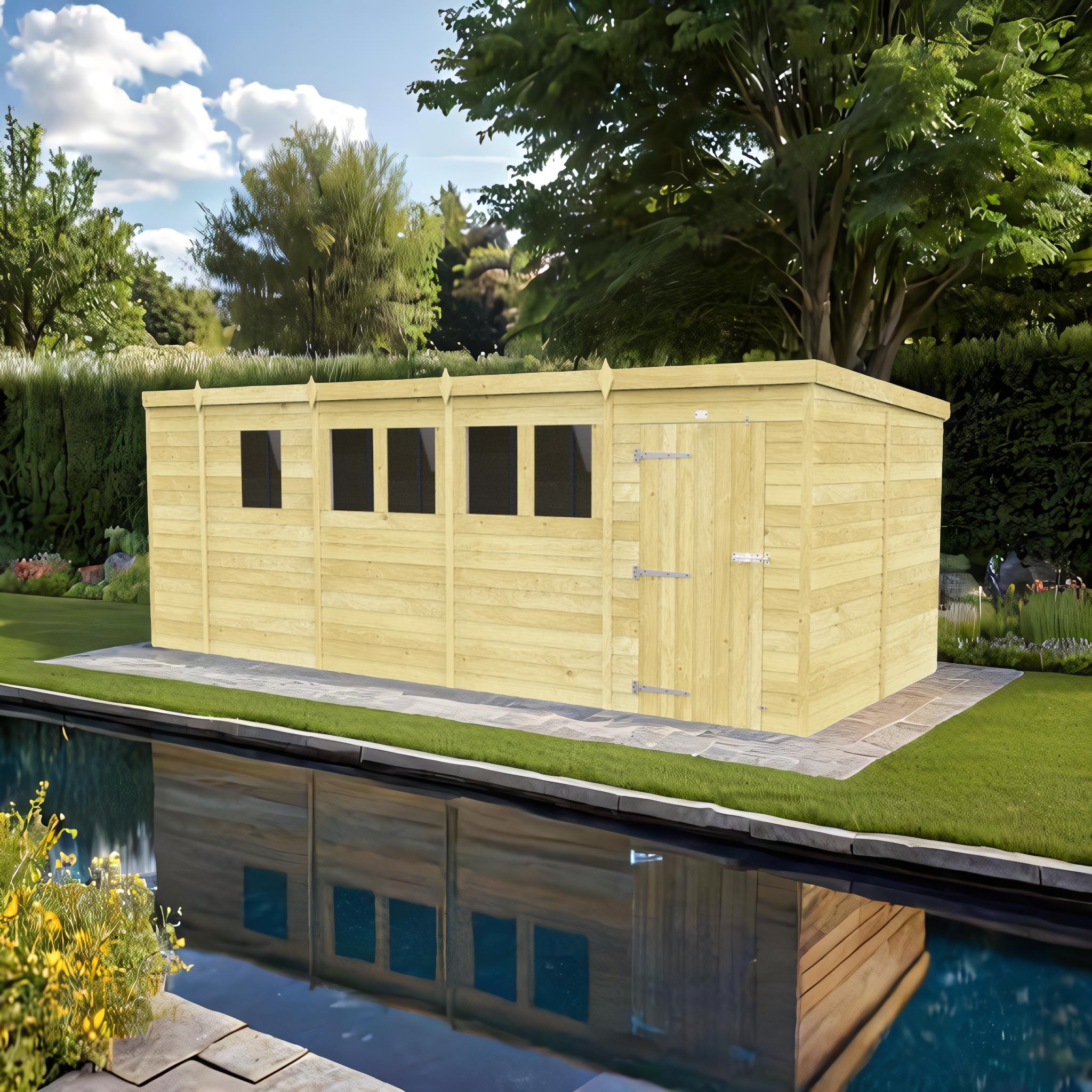 17ft x 8ft Pent Shed