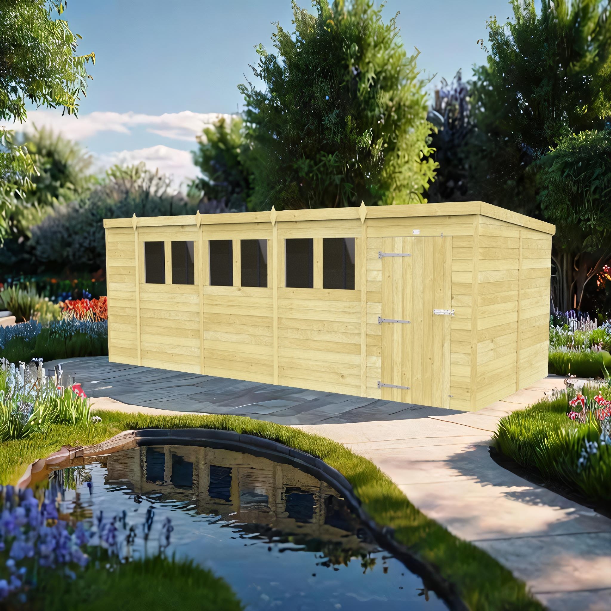 19ft x 8ft Pent Shed