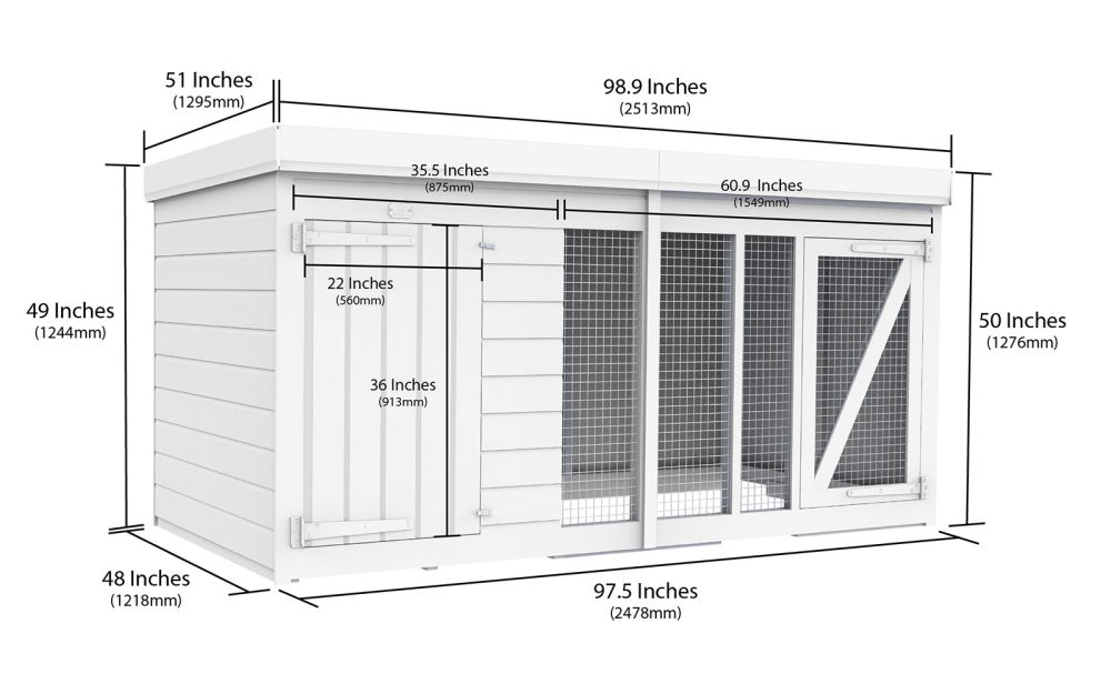 8ft x 4ft Dog Kennel and Run - Image 2