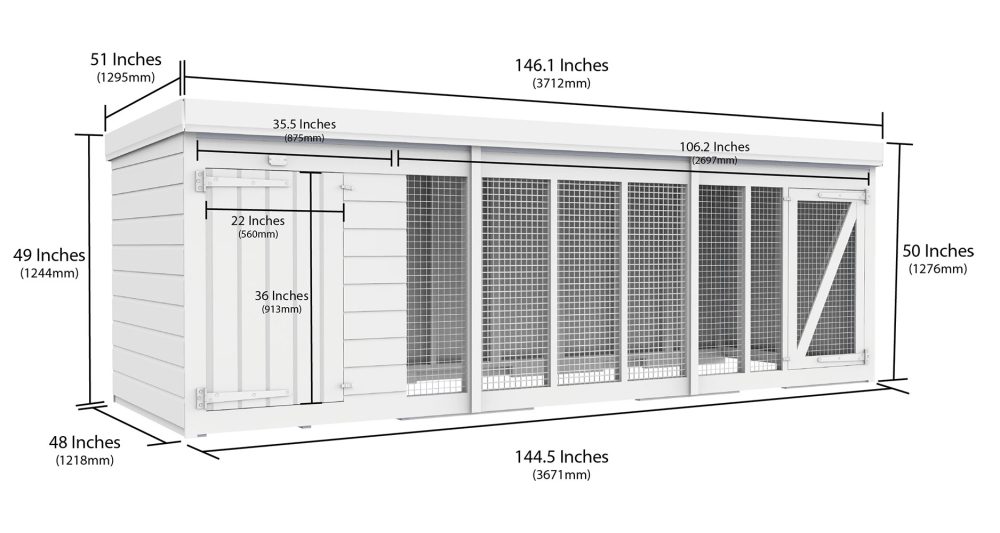 12ft x 4ft Dog Kennel and Run - Image 2