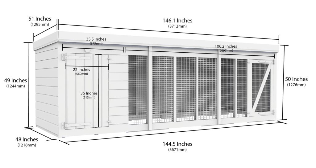 12ft x 4ft Dog Kennel and Run - Image 2