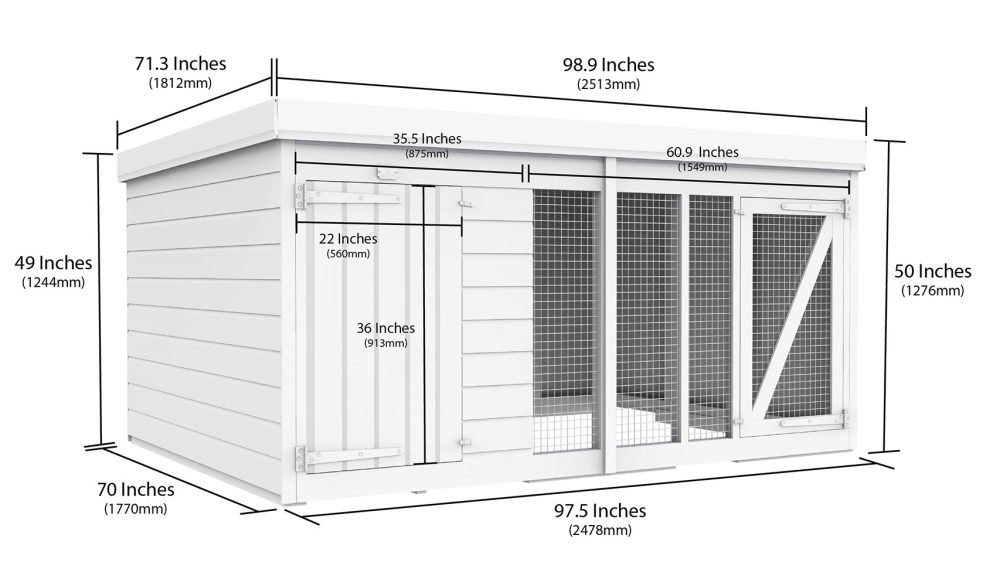8ft x 6ft Dog Kennel and Run - Image 2
