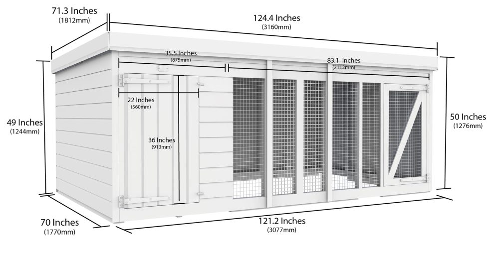 10ft x 6ft Dog Kennel and Run - Image 2
