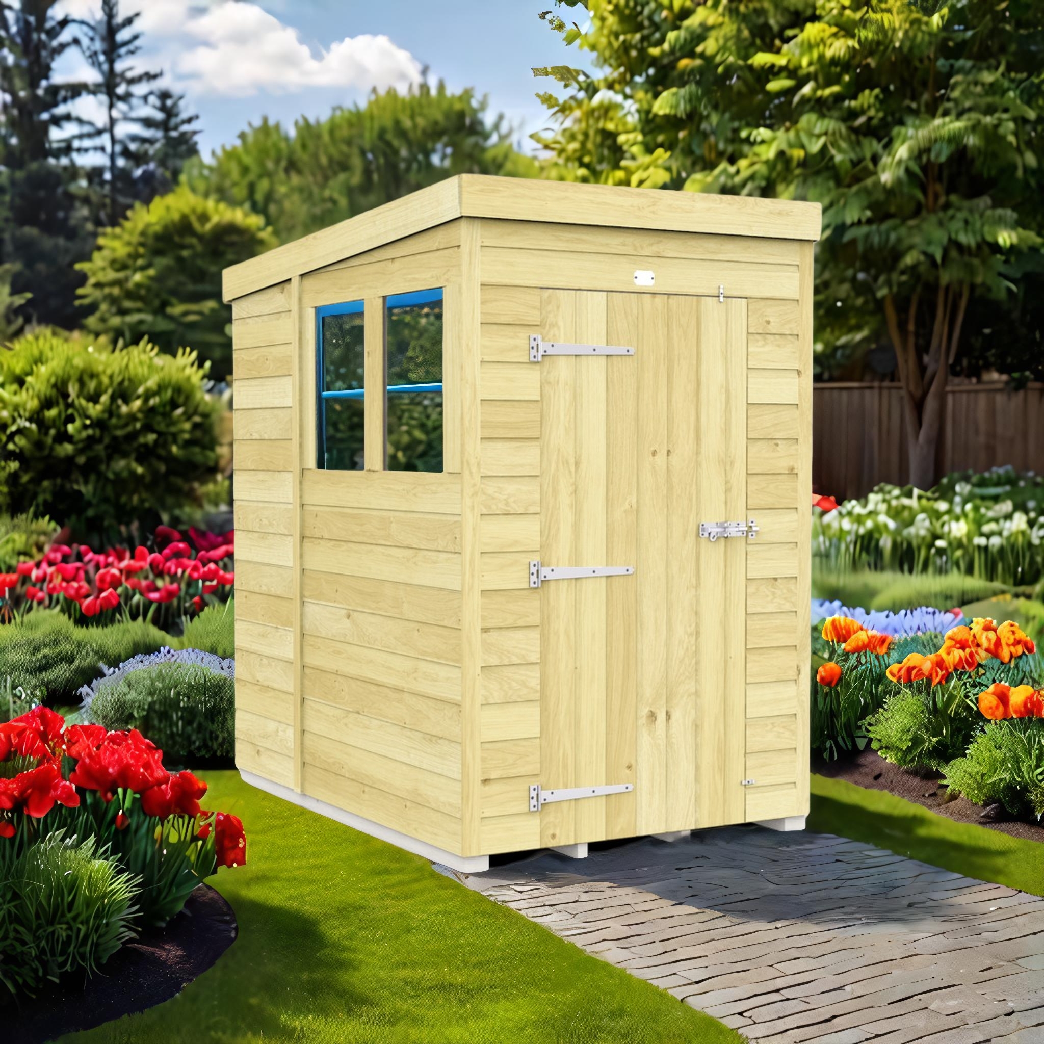 4ft x 7ft Pent Shed