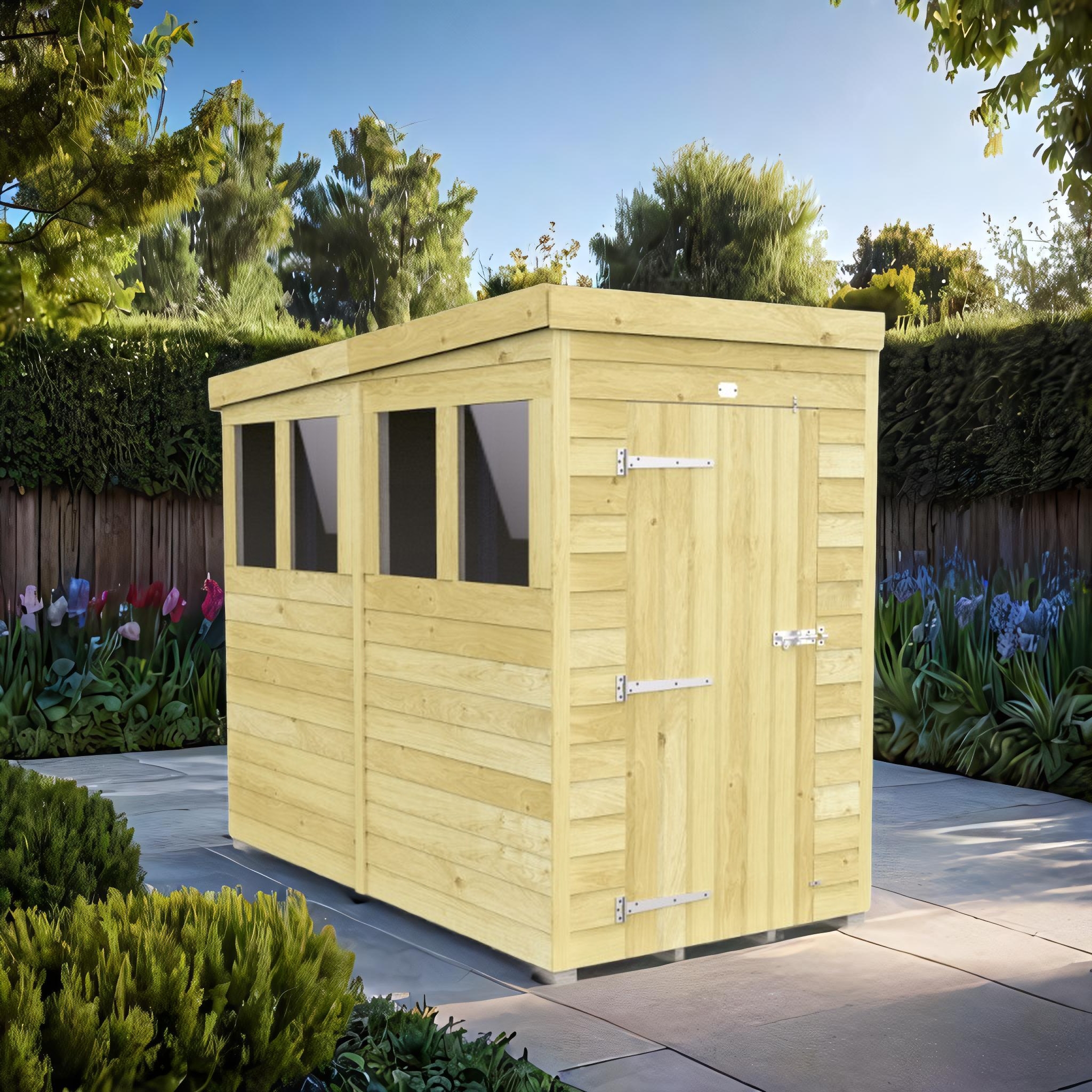 4ft x 8ft Pent Shed