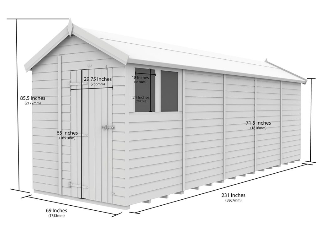 Flat Pack Sheds 6ft x 20ft Apex Shed - Image 5