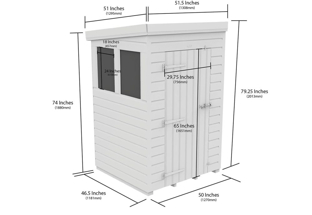 4ft x 4ft Pent Shed - Image 5