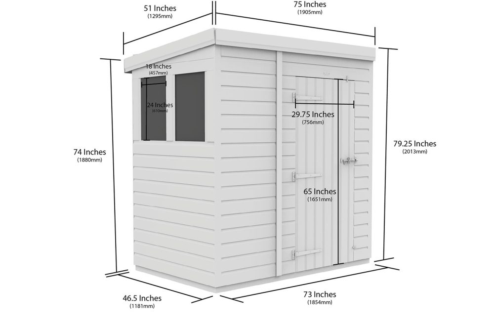 6ft x 4ft Pent Shed - Image 5