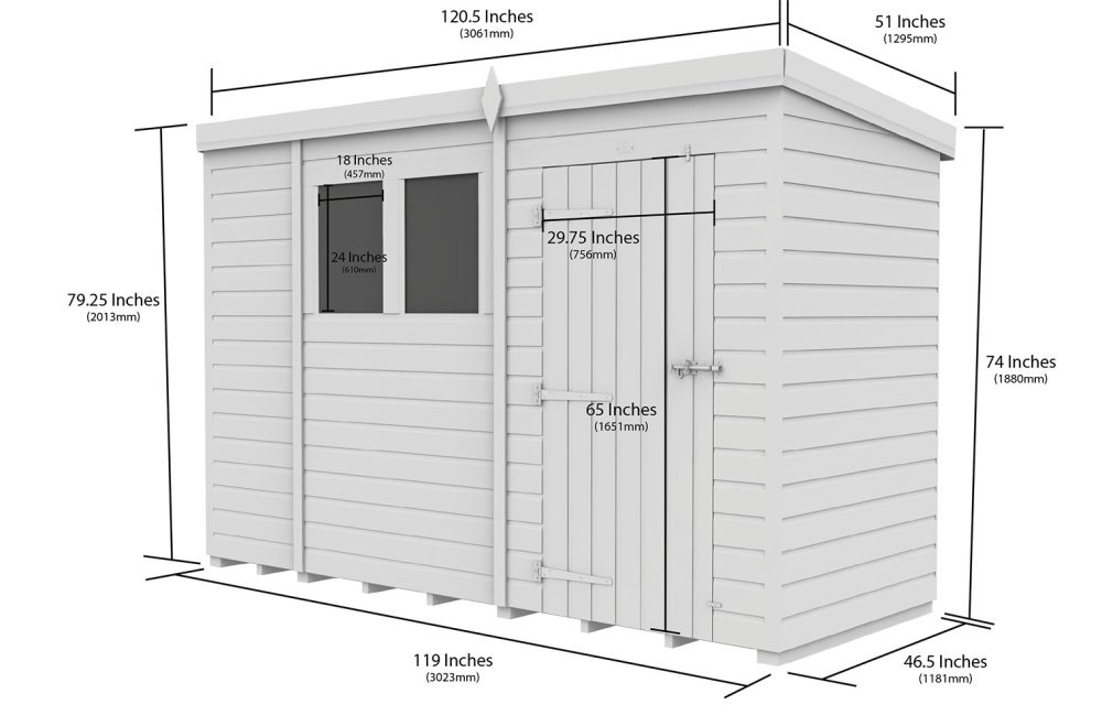 10ft x 4ft Pent Shed - Image 5