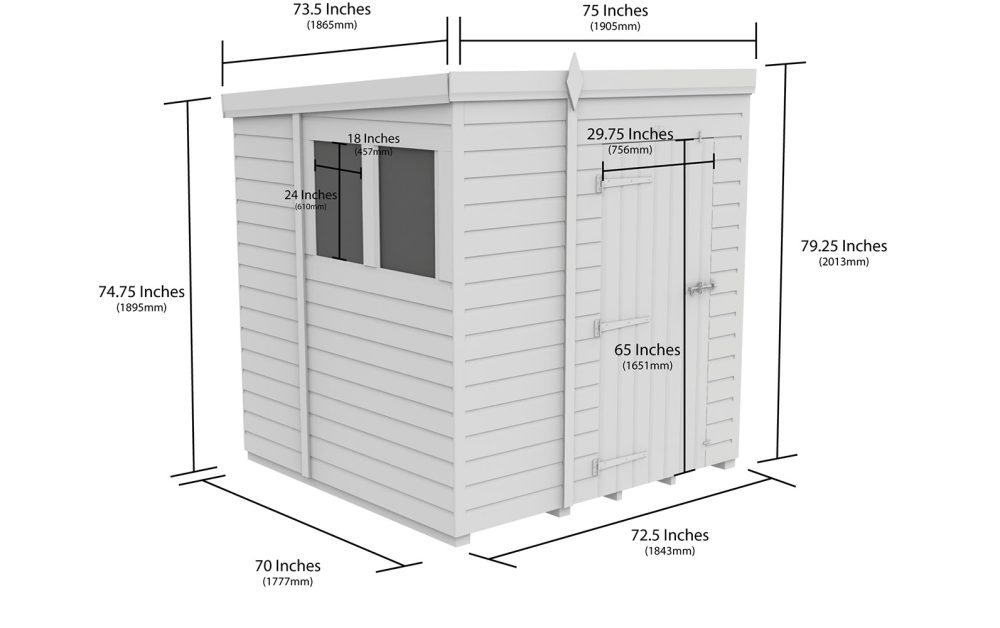6ft x 6ft Pent Shed - Image 5