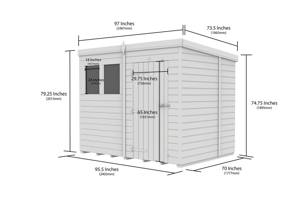 8ft x 6ft Pent Shed - Image 5