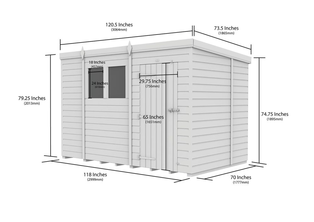 10ft x 6ft Pent Shed - Image 5