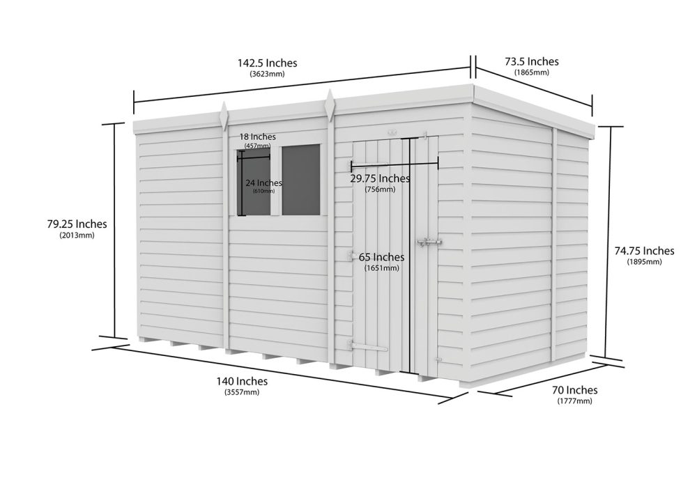 12ft x 6ft Pent Shed - Image 5
