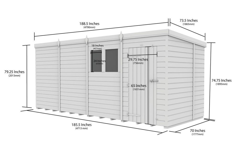 16ft x 6ft Pent Shed - Image 5