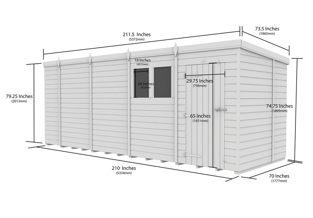 18ft x 6ft Pent Shed - Image 5
