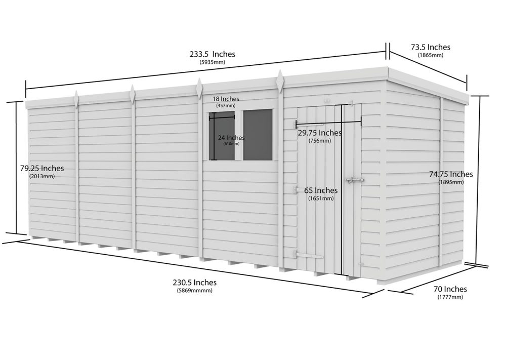 20ft x 6ft Pent Shed - Image 5