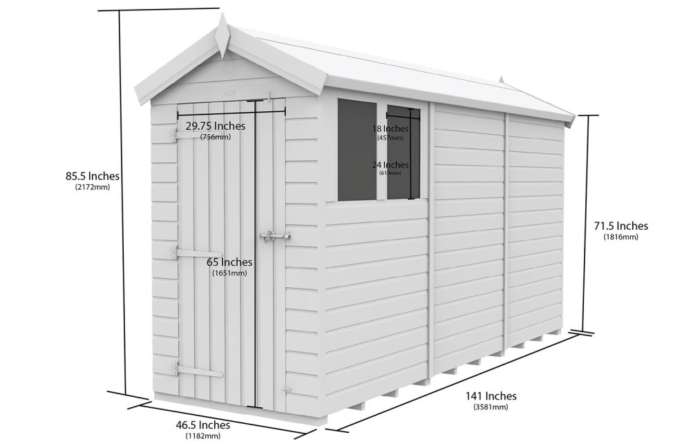 4ft x 12ft Apex Shed (multiple options available) - Image 5