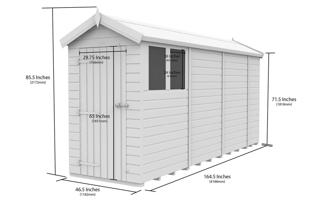 4ft x 14ft Apex Shed (multiple options available) - Image 5
