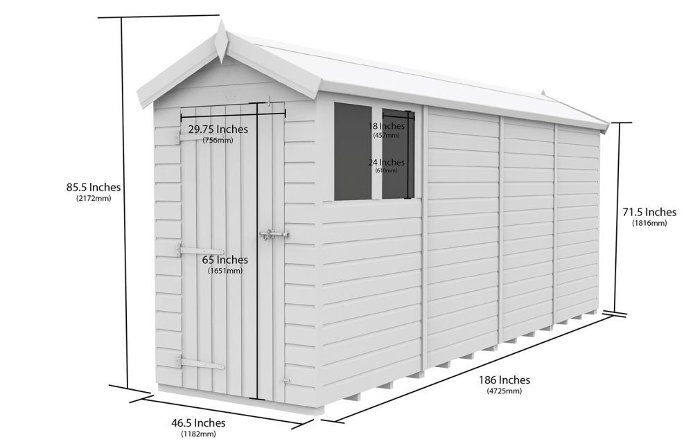 4ft x 16ft Apex Shed (multiple options available) - Image 5