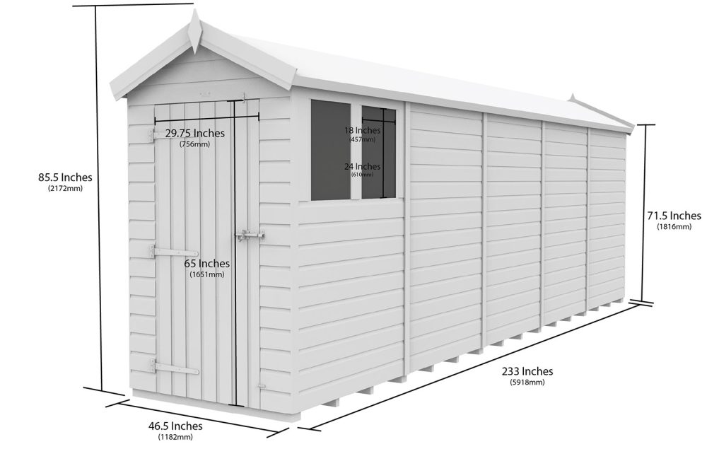 4ft x 20ft Apex Shed (multiple options available) - Image 5