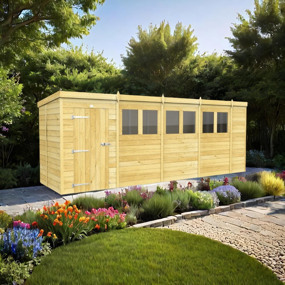 18ft x 5ft Pent Shed