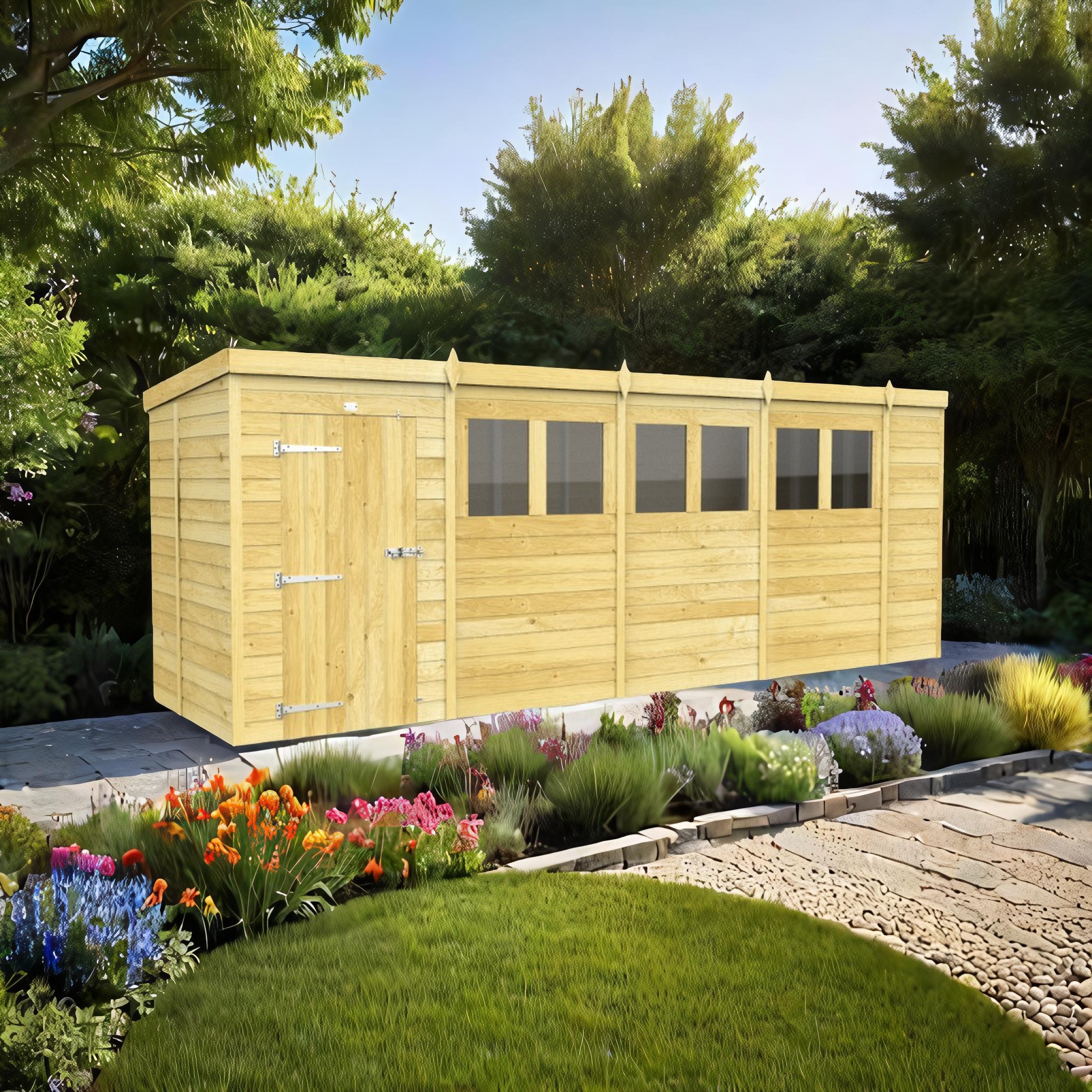 18ft x 5ft Pent Shed