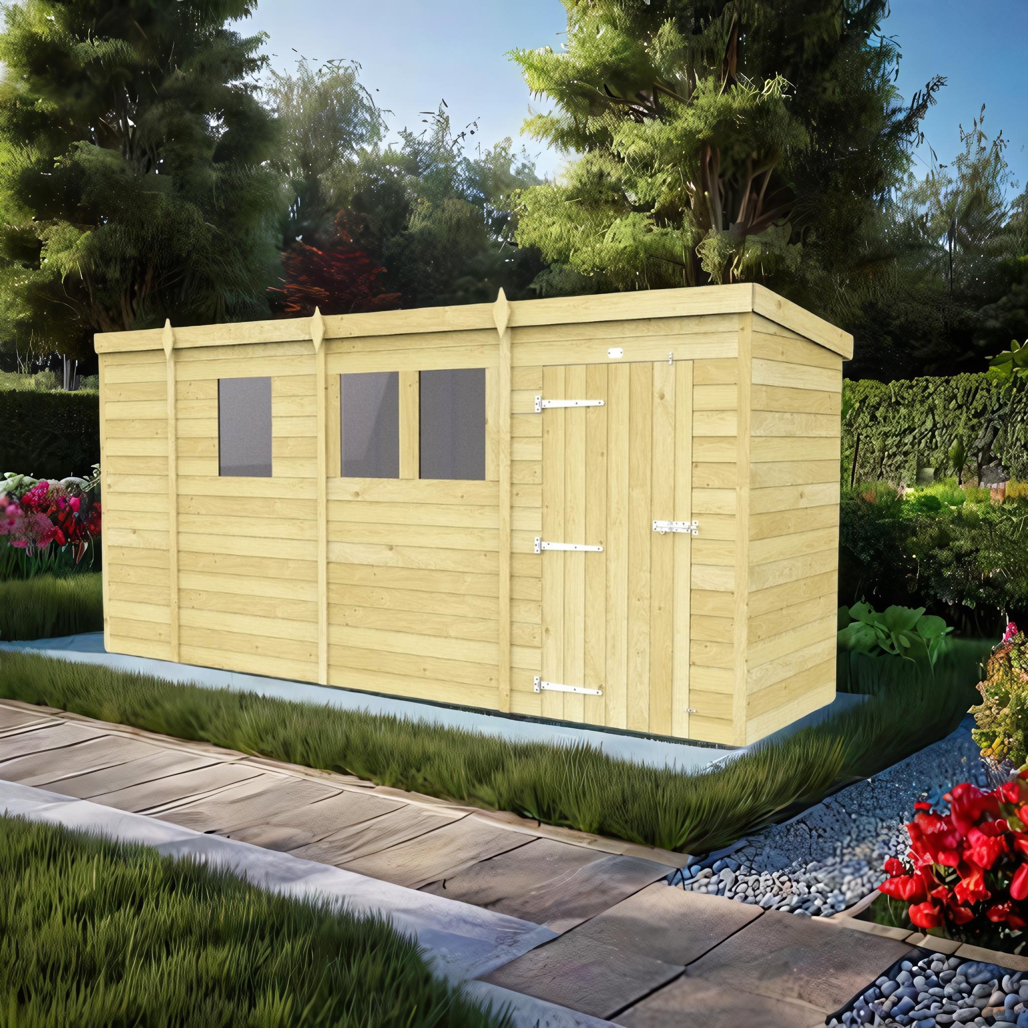 13ft x 4ft Pent Shed
