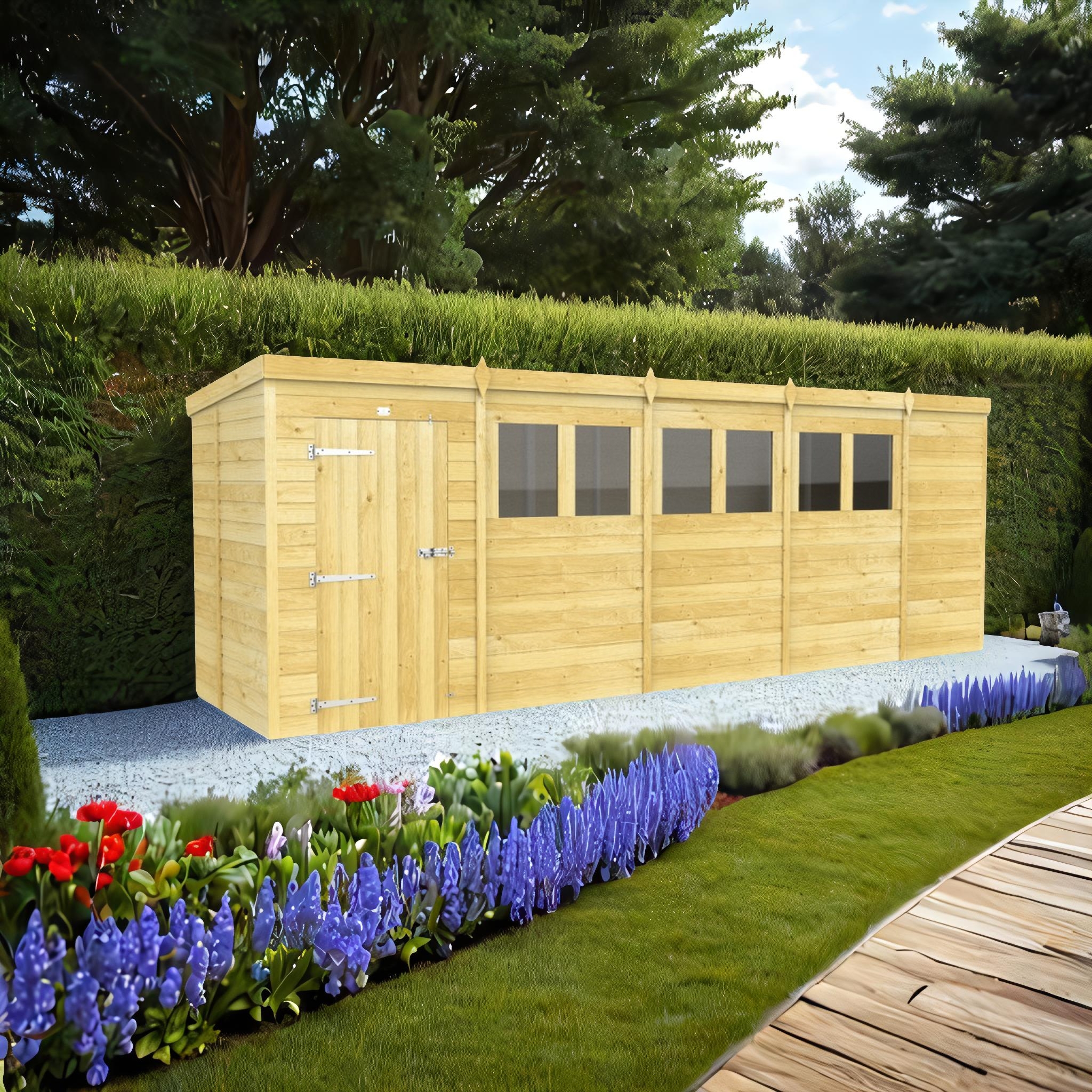 19ft x 5ft Pent Shed