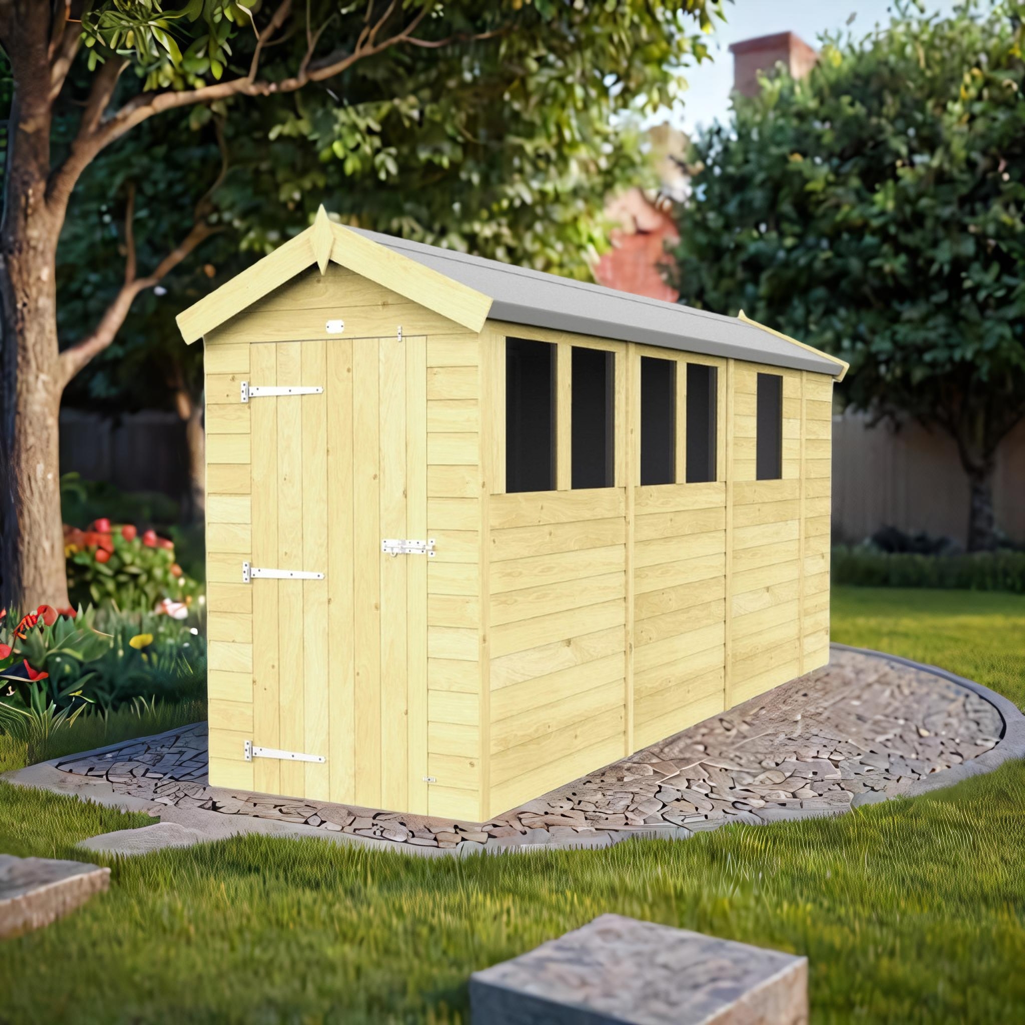 4ft x 13ft Apex Shed