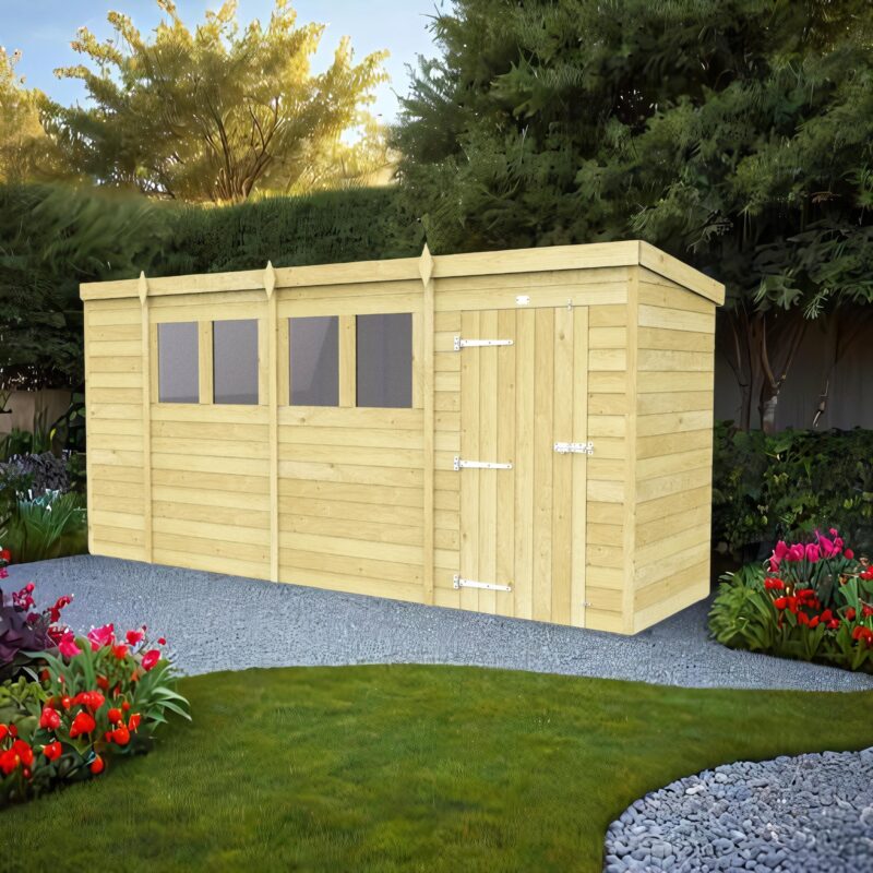 15ft x 4ft Pent Shed