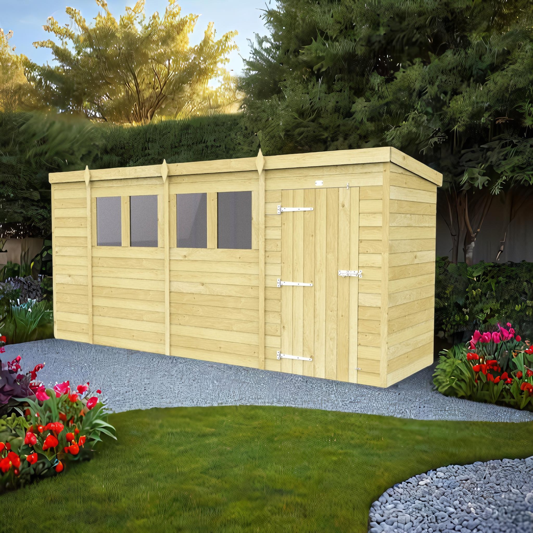 15ft x 4ft Pent Shed