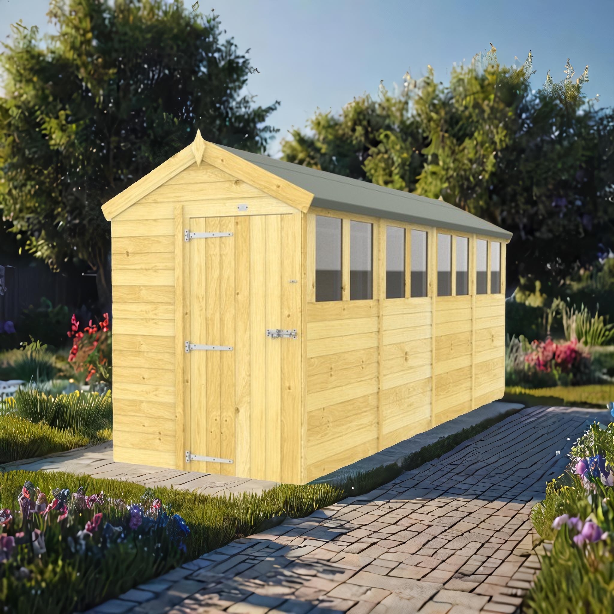 5ft x 16ft Apex Shed