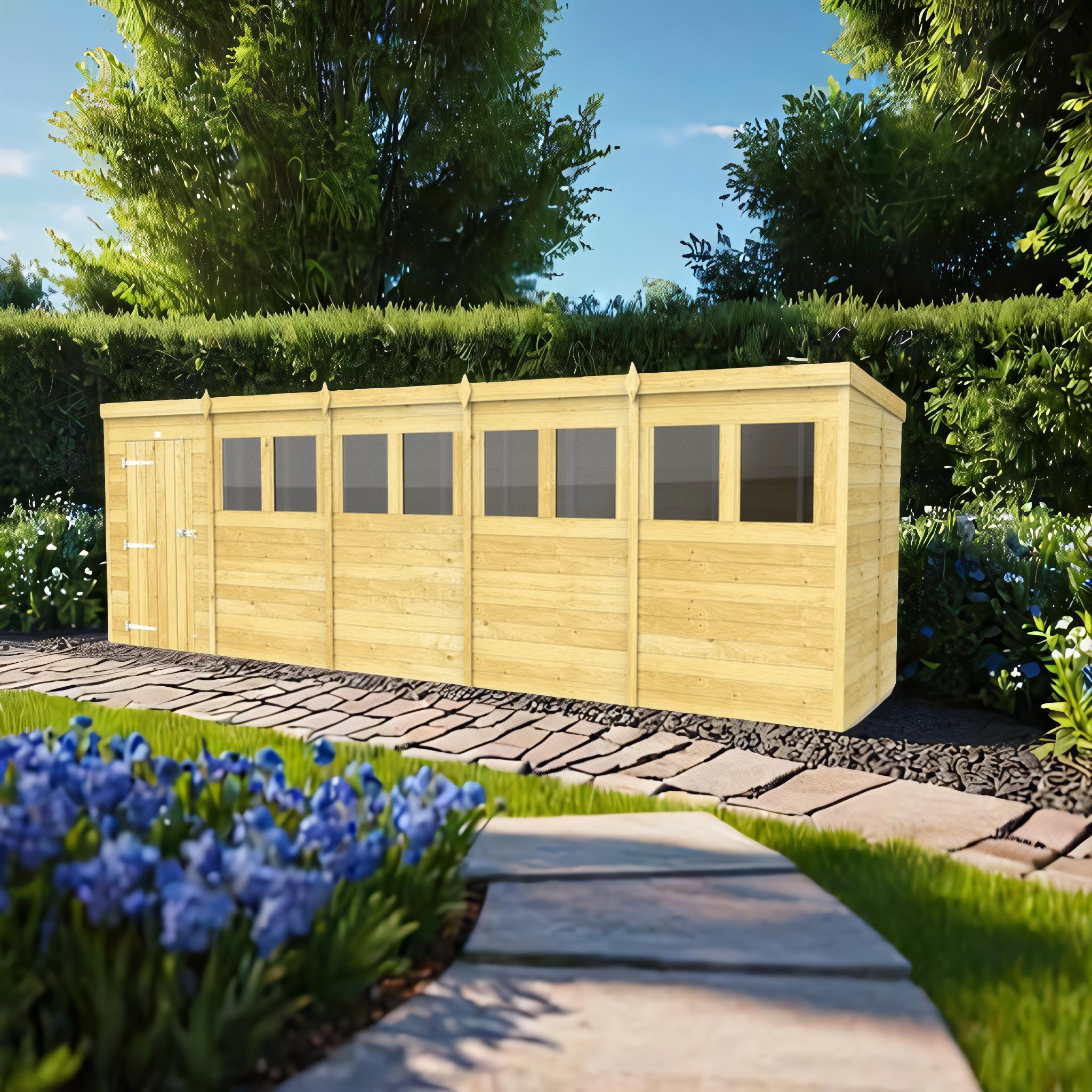 20ft x 5ft Pent Shed