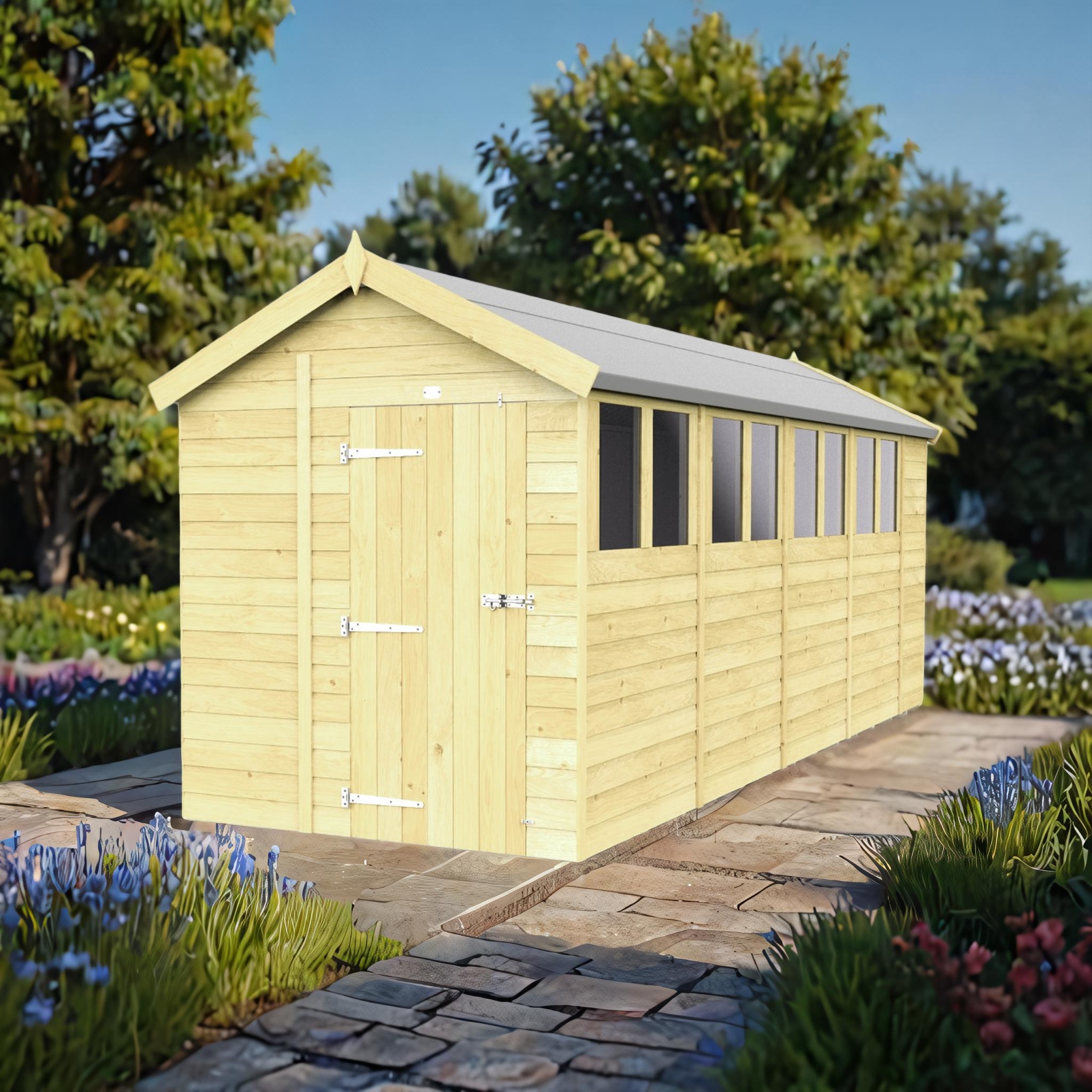 7ft x 19ft Apex Shed