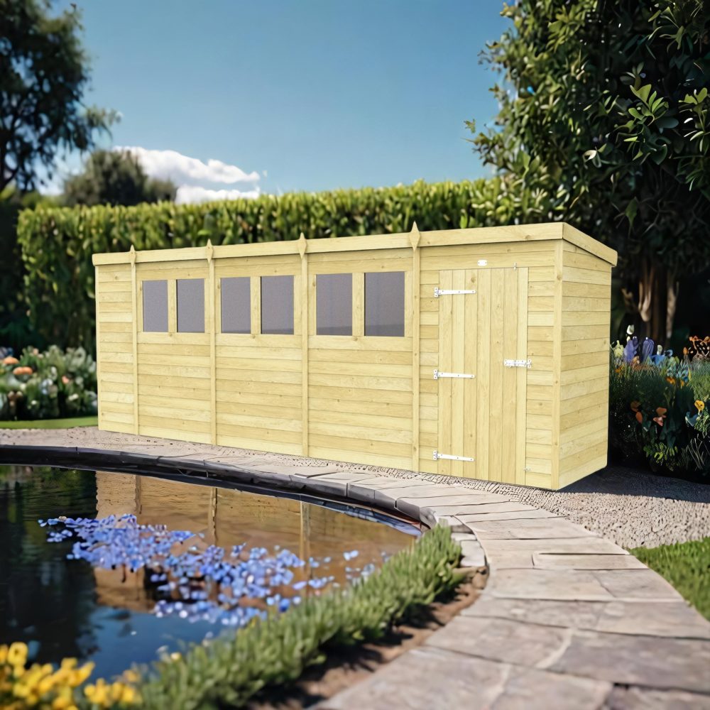 19ft x 4ft Pent Shed