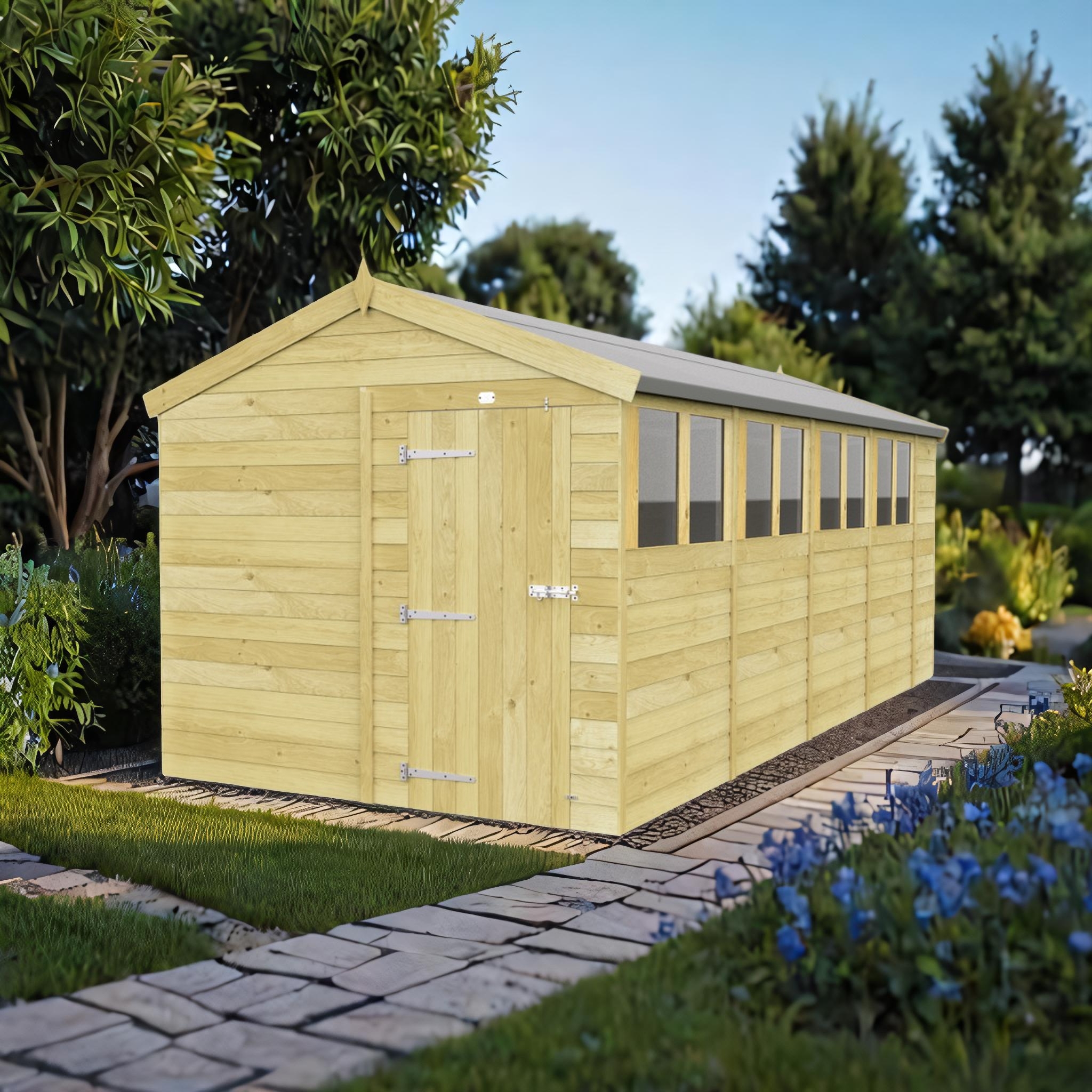 8ft x 18ft Apex Shed