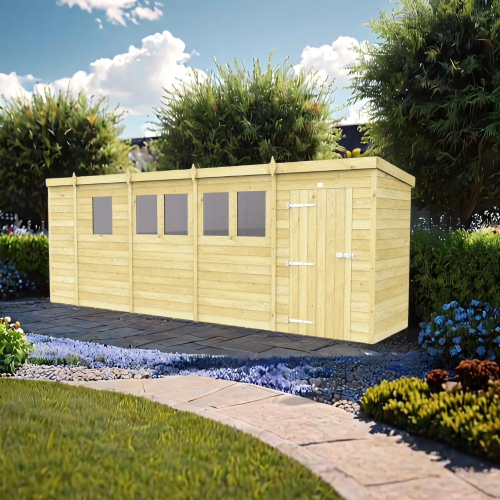 17ft x 4ft Pent Shed