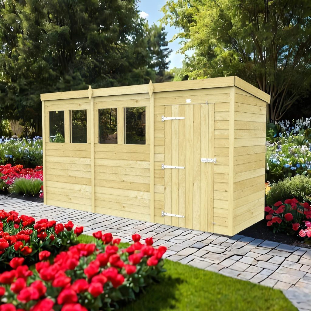 Flat Pack Sheds 12ft x 4ft Pent Shed