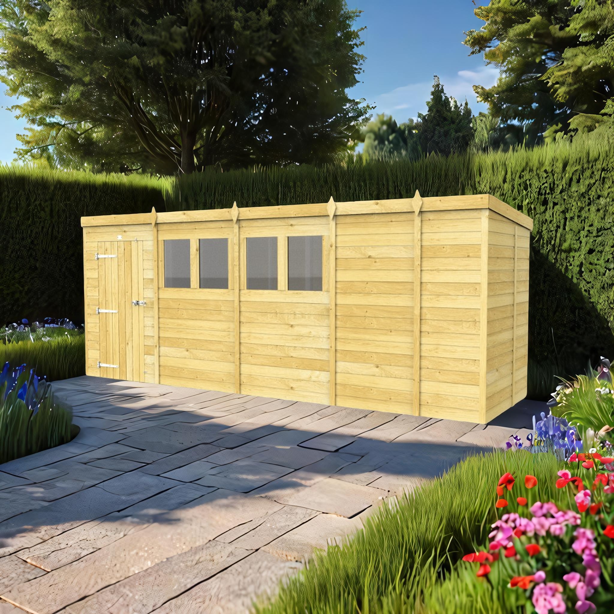 17ft x 5ft Pent Shed