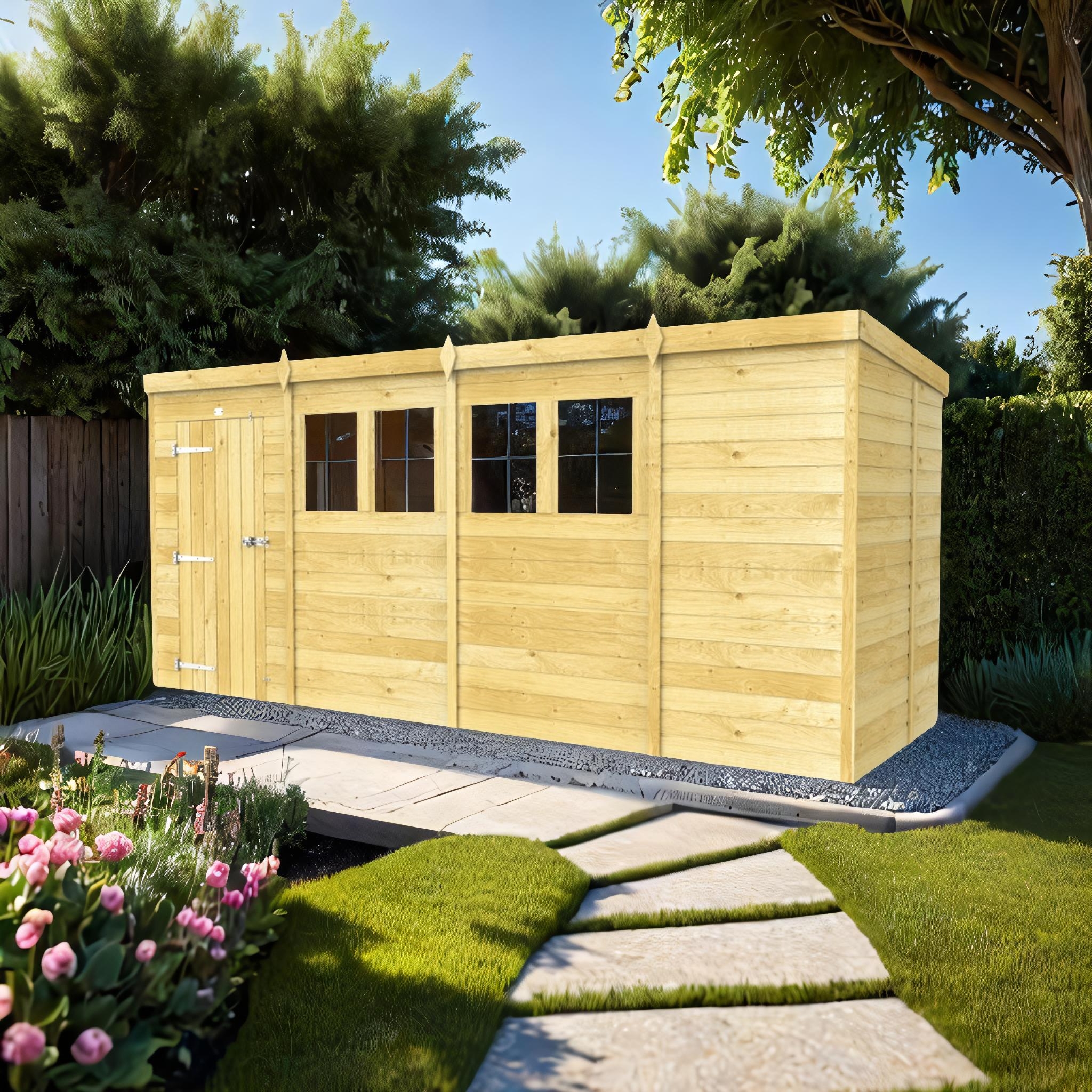 15ft x 5ft Pent Shed