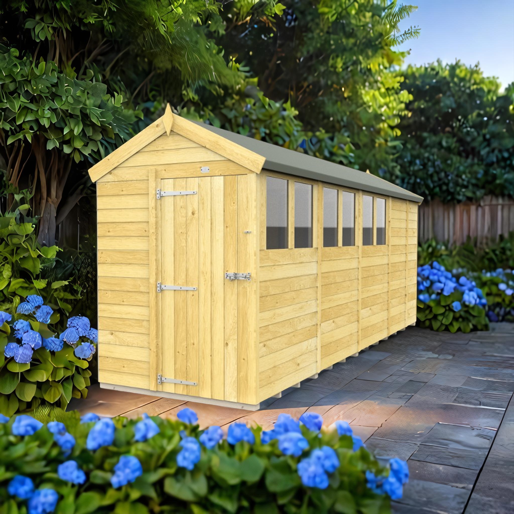 5ft x 17ft Apex Shed