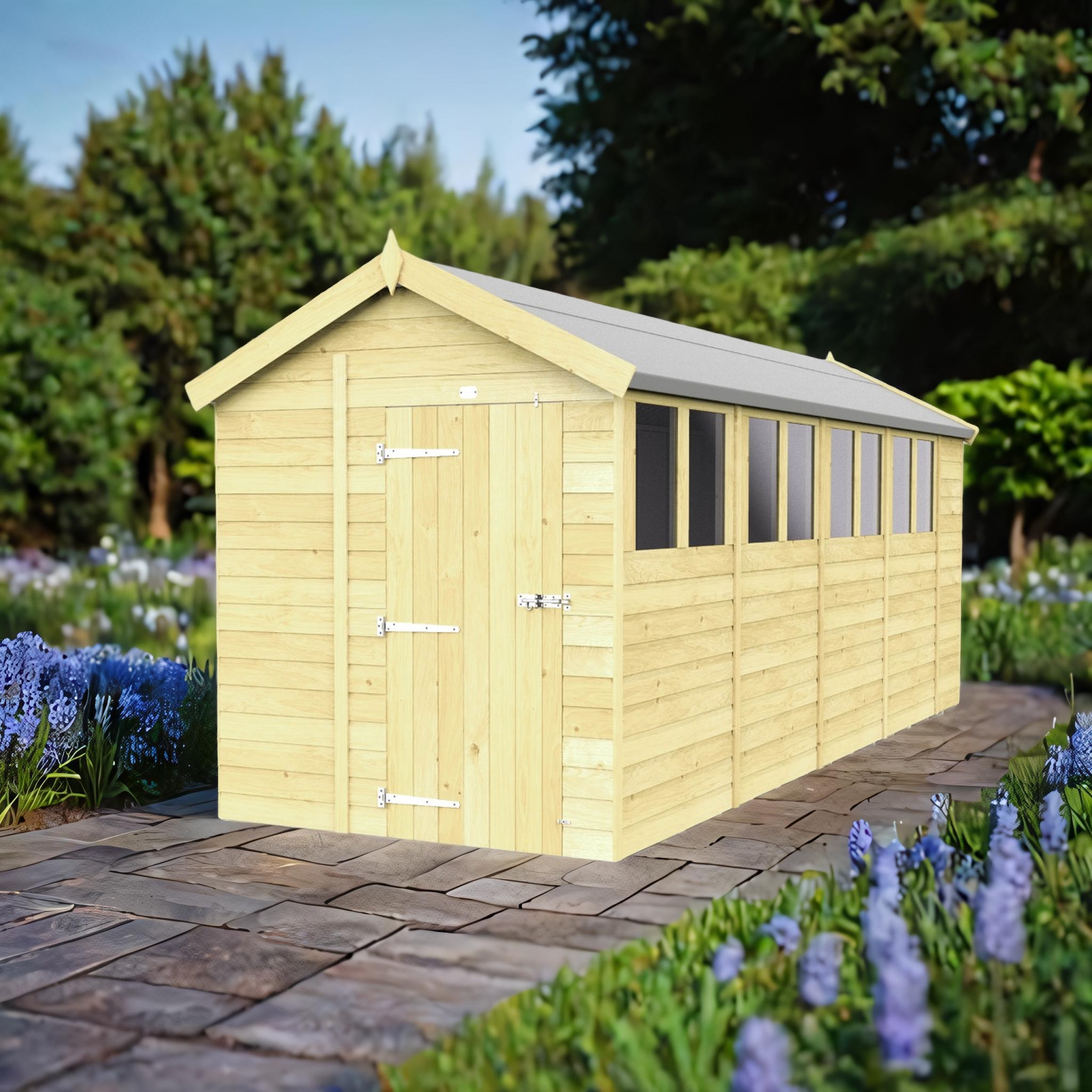 7ft x 18ft Apex Shed