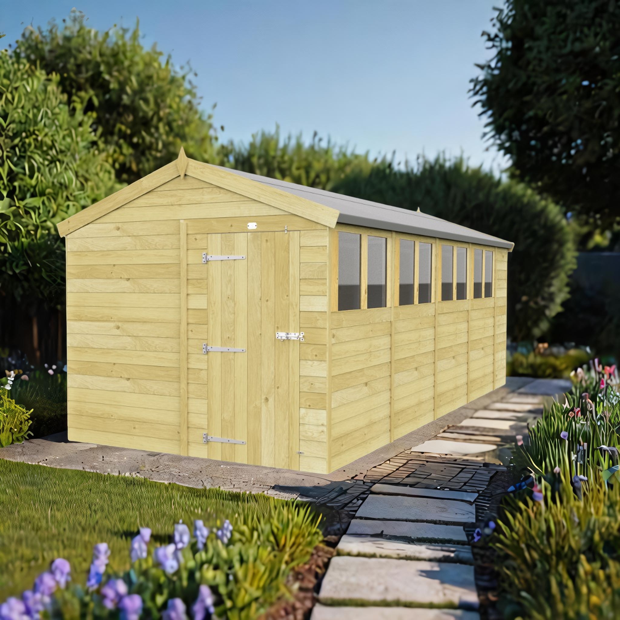 8ft x 19ft Apex Shed