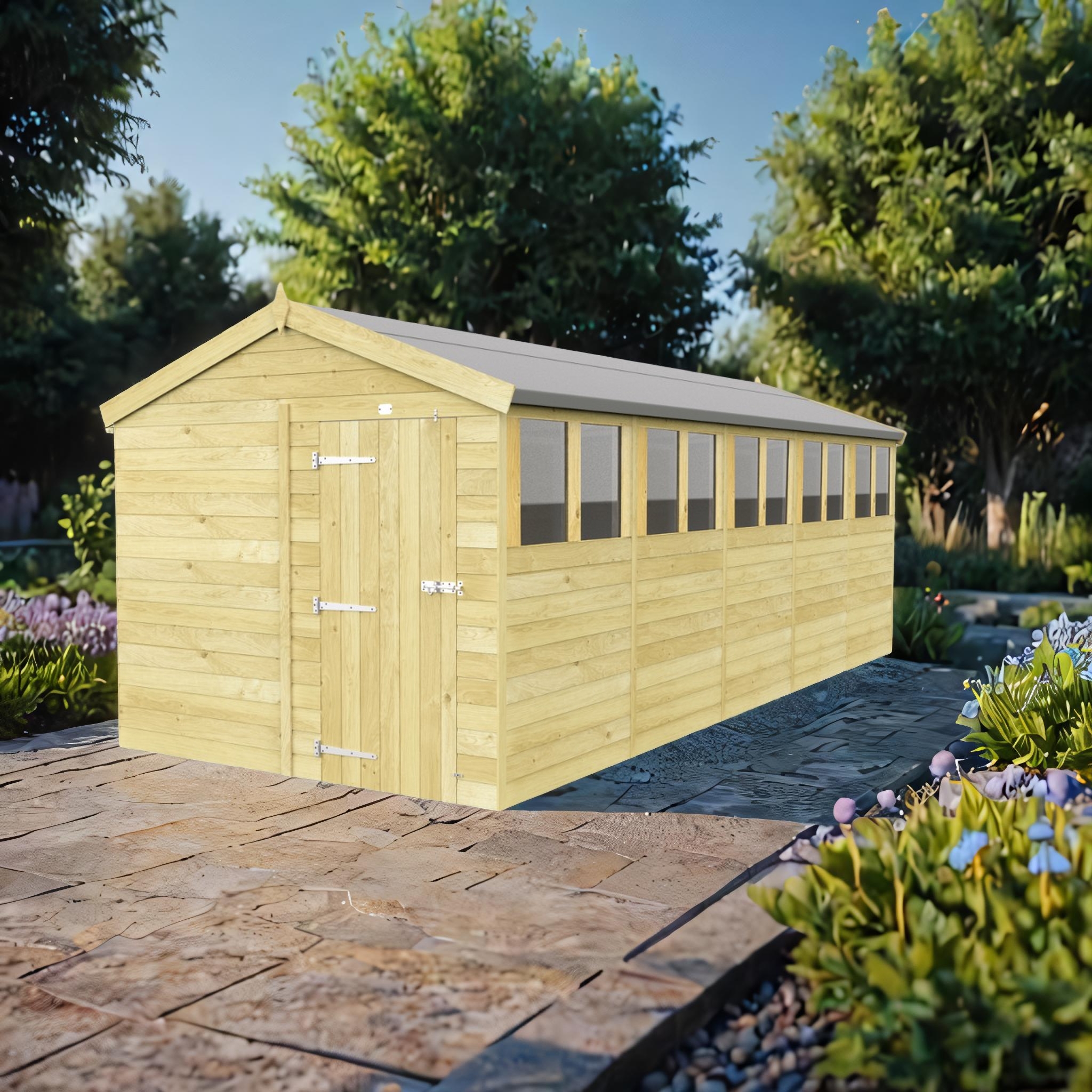 8ft x 20ft Apex Shed