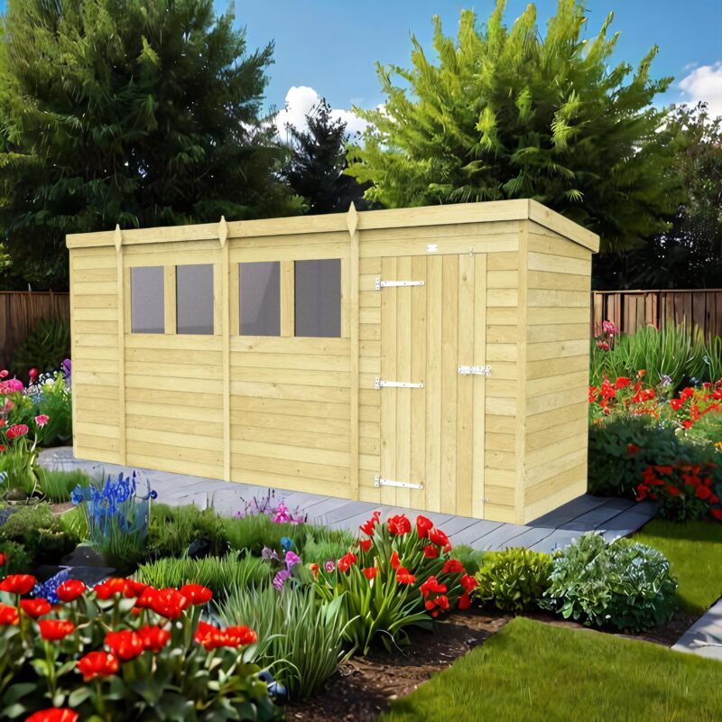 14ft x 4ft Pent Shed
