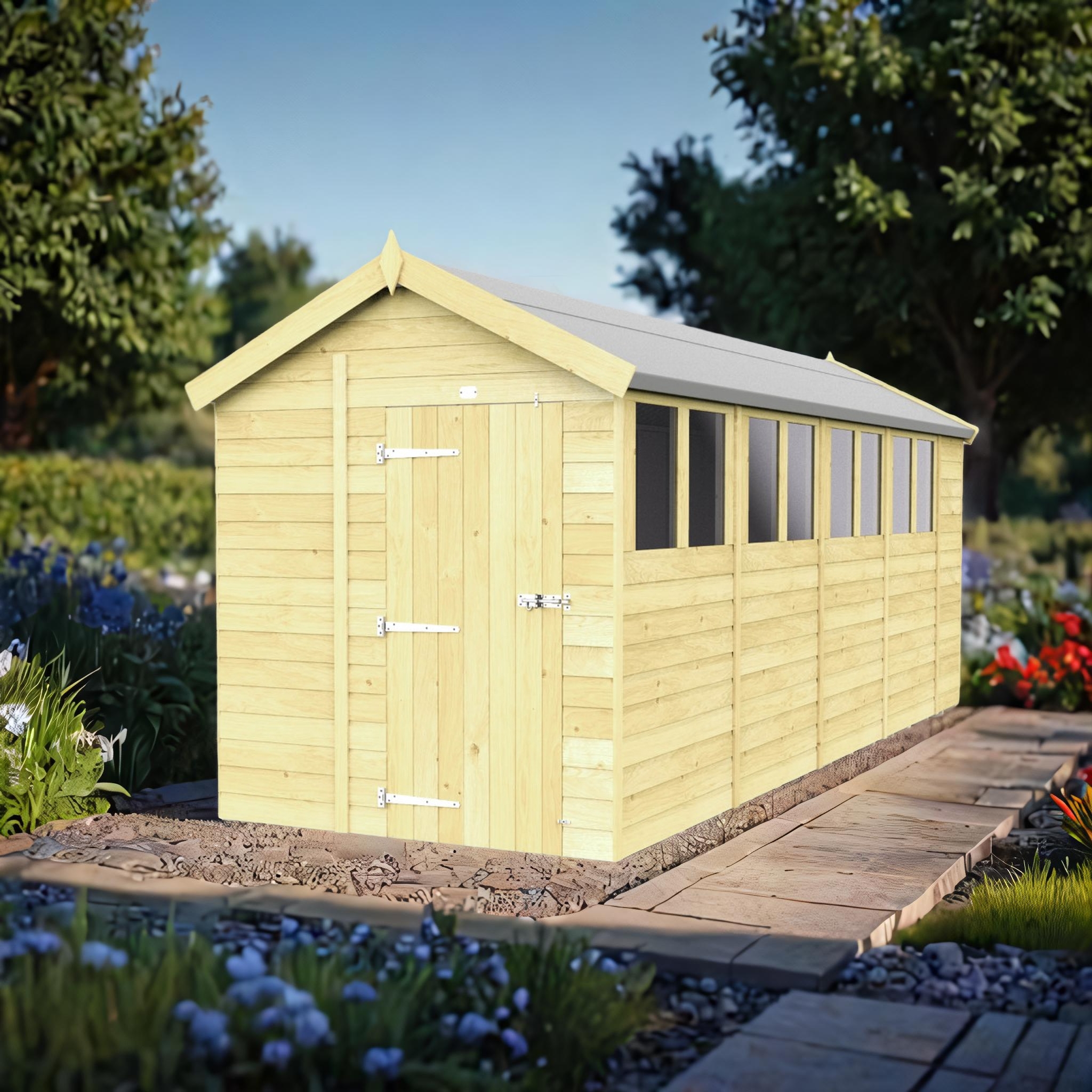 6ft x 19ft Apex Shed