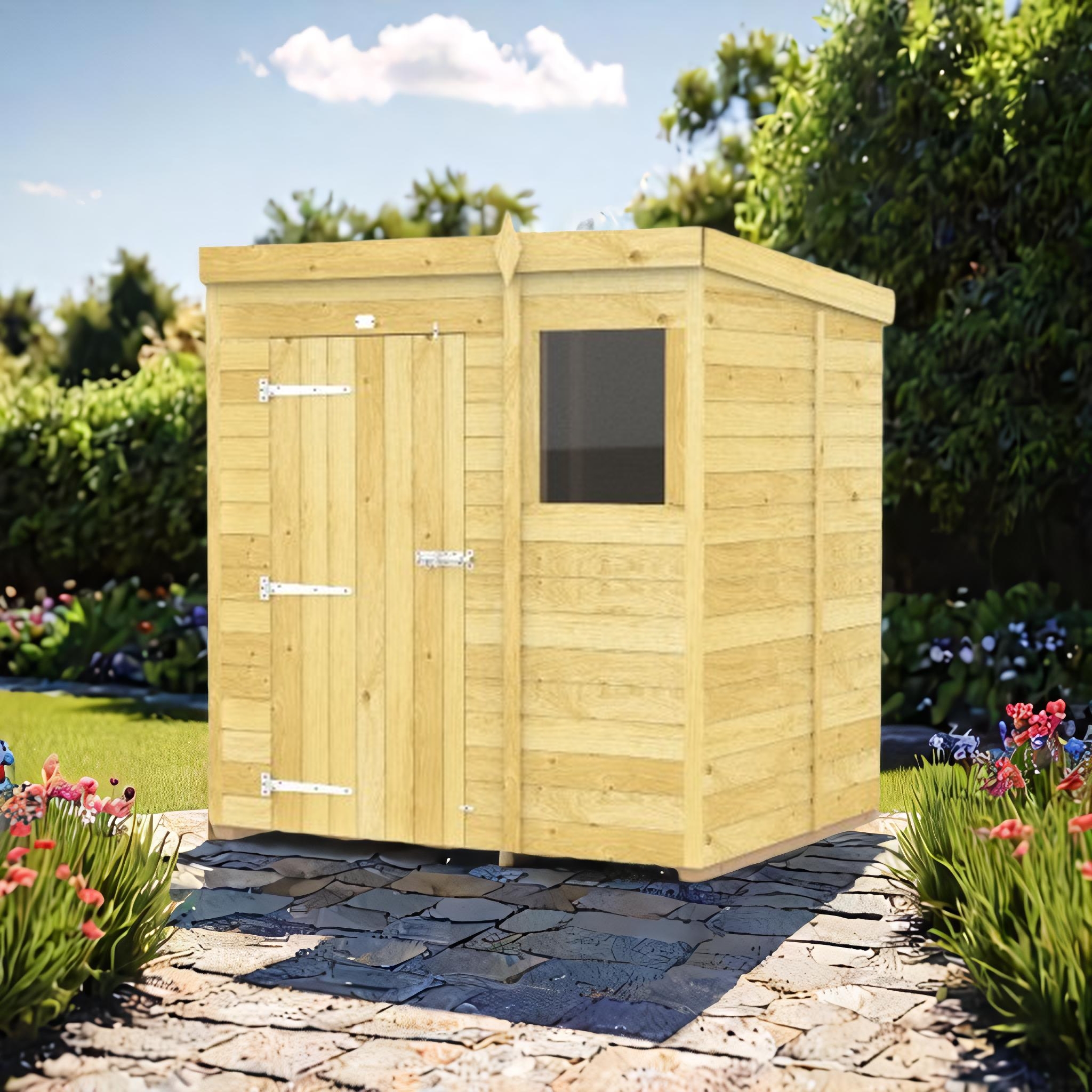 6ft x 5ft Pent Shed