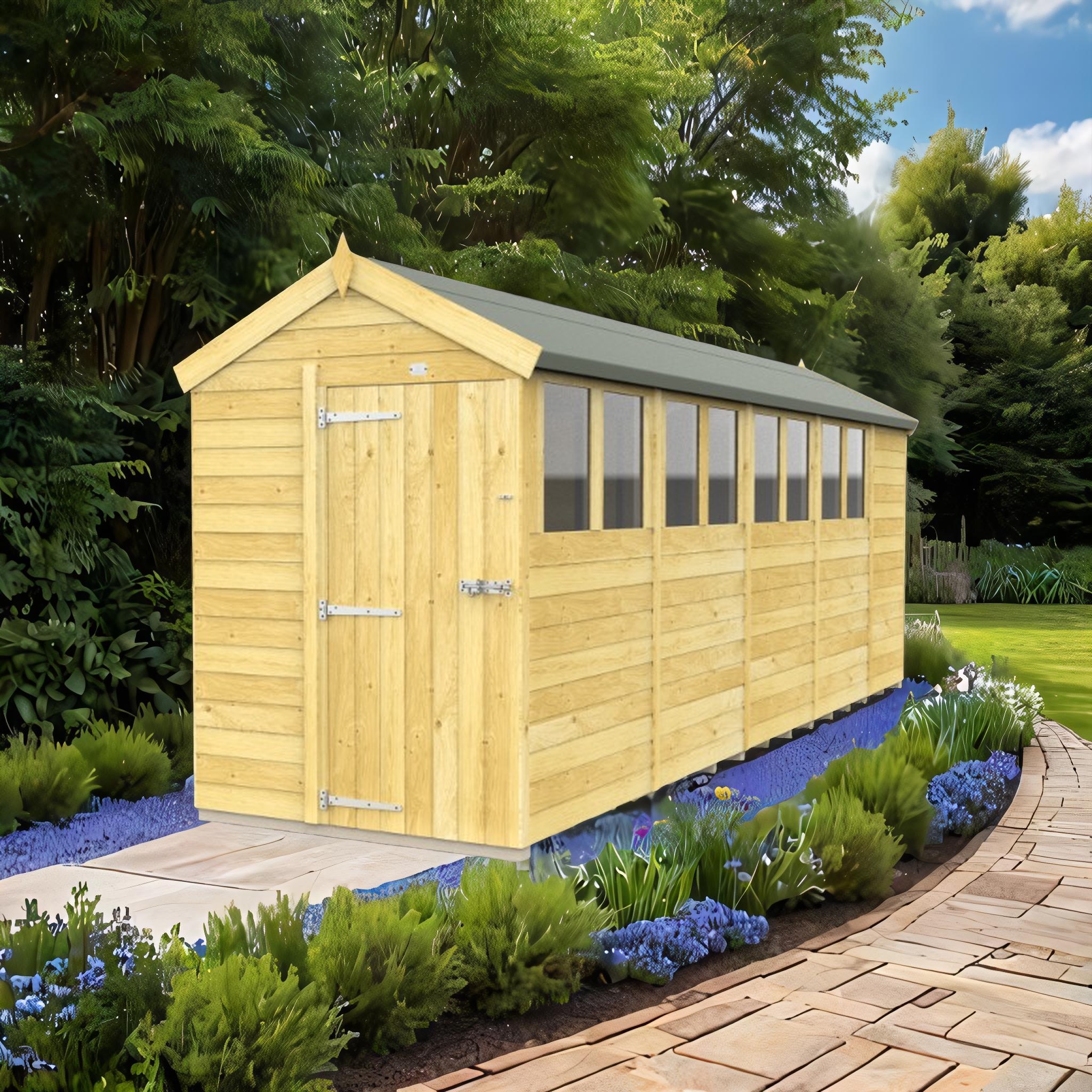 5ft x 19ft Apex Shed