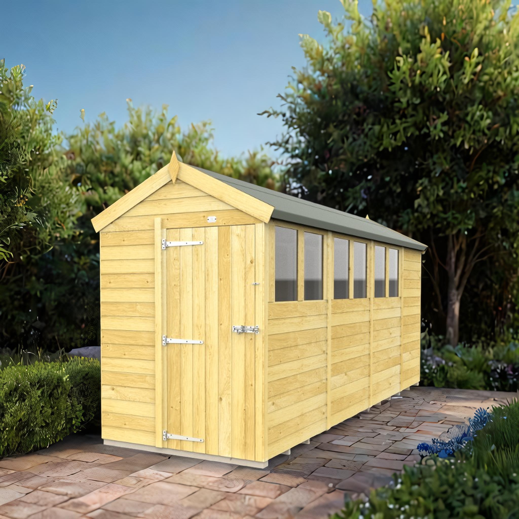 5ft x 15ft Apex Shed